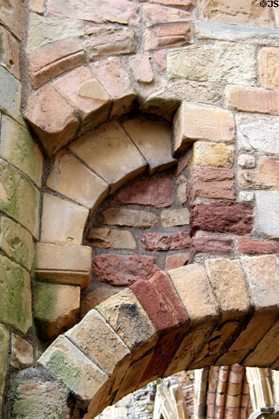 Arch details at Jedburgh Abbey. Jedburgh, Scotland.