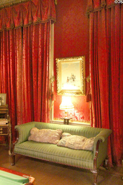 Sofa in library at Manderston House. Duns, Scotland.