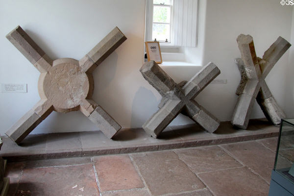 Vault ribs (13thC) in museum at Melrose Abbey. Melrose, Scotland.
