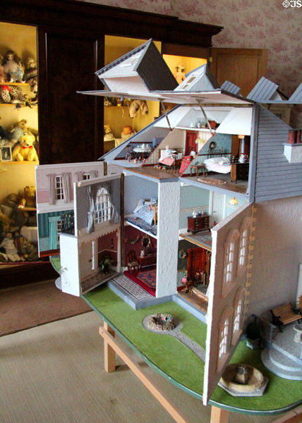 Edwardian doll house in nursery wing at Thirlestane Castle. Scotland.