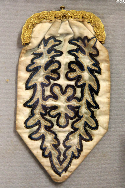 Purse which belonged to Mary Queen of Scots at Traquair House. Scotland.