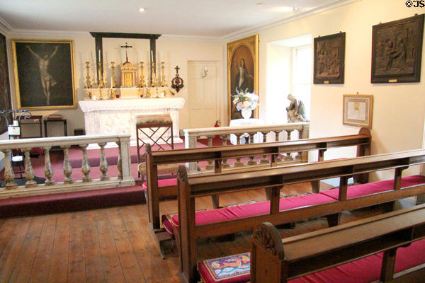 Chapel (1829) in west wing at Traquair House. Scotland.