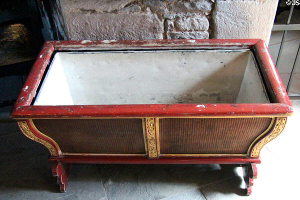 Wine cellaret in crypt at Glamis Castle. Angus, Scotland.