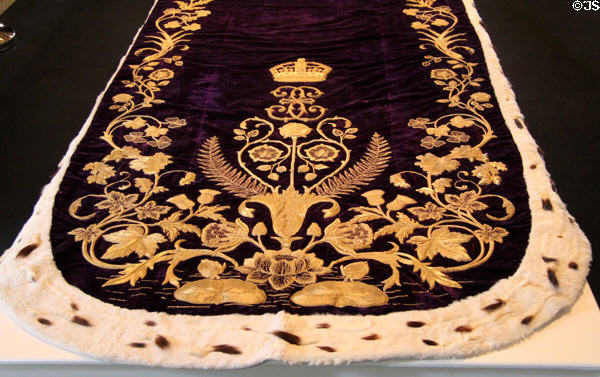 Detail of coronation train at Glamis Castle. Angus, Scotland.