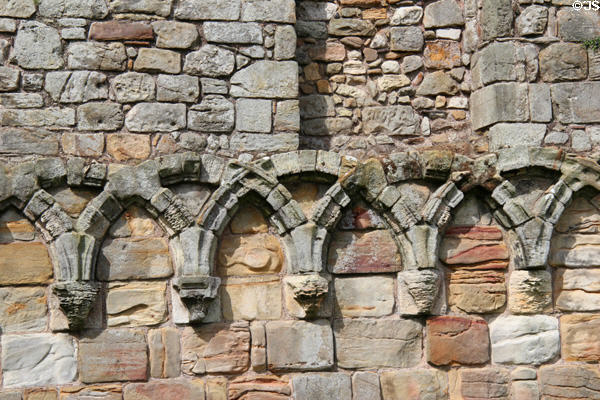 Stonework details at St Andrews Cathedral. St Andrews, Scotland.
