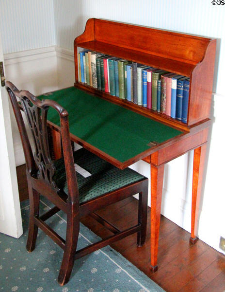 Writing table with bookcase at Hill of Tarvit Mansion. Cupar, Scotland.
