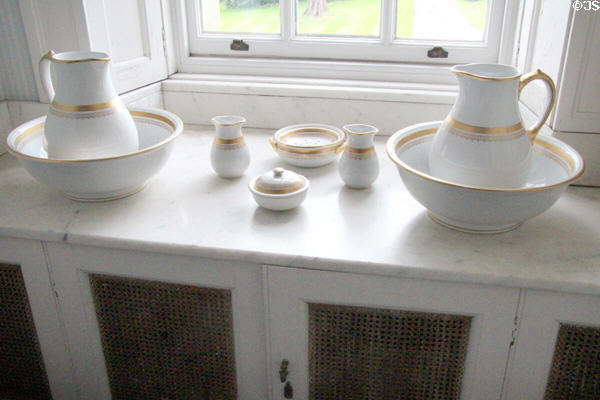 Basin & pitcher sets at Hill of Tarvit Mansion. Cupar, Scotland.