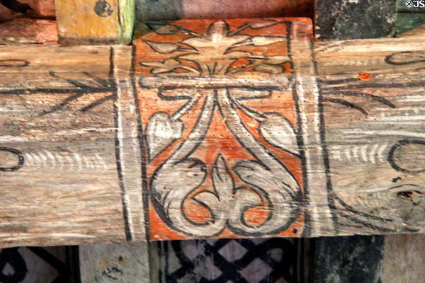Painted ceiling detail at Huntingtower Castle. Perth, Scotland.