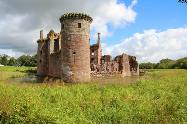 Triangular layout of Caerlaverock Castle. Caerlaverock, Scotland.