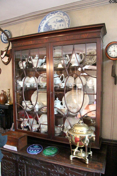 China cabinet at Broughton House. Kirkcudbright, Scotland.