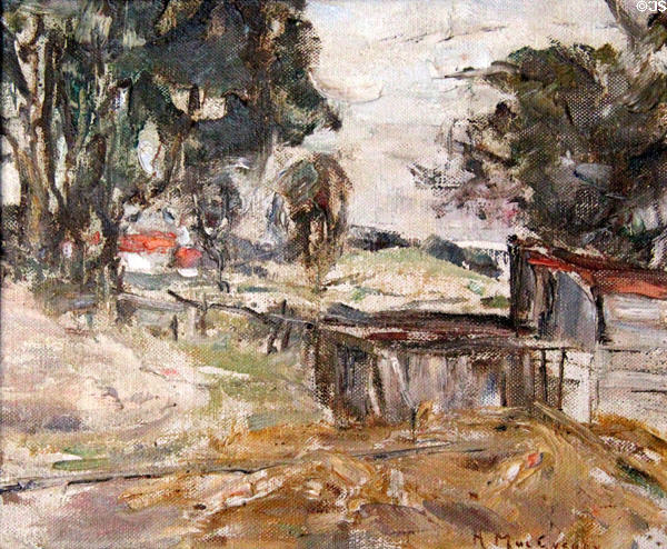 Tree-Lined Country Lane painting (19xx) by Harry MacGregor at Broughton House. Kirkcudbright, Scotland.