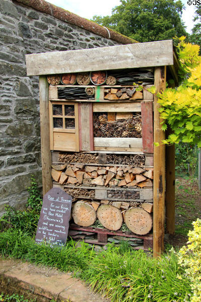 Bee hotel to provide nesting spaces at Threave Garden. Rhonehouse, Scotland.