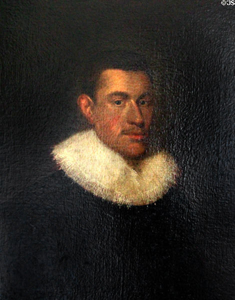 William Forbes of Menie and Craigievar (1566-1627) portrait by George Jamesone at Craigievar Castle. Alford, Scotland.
