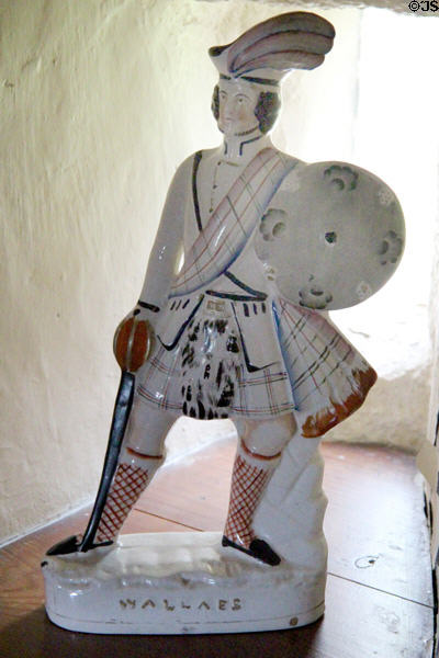 William Wallace porcelain figurine at Craigievar Castle. Alford, Scotland.
