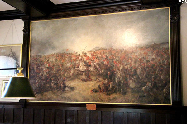 The Scots Greys at Waterloo painting by Thomas Strong Seccombe at Fyvie Castle. Turriff, Scotland.