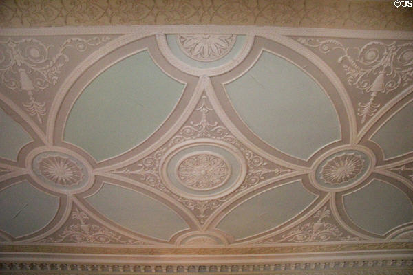 Adamesque dining room ceiling at Haddo House. Methlick, Scotland.