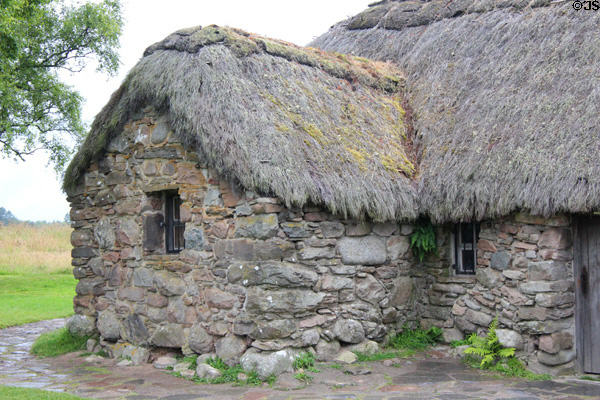 Leanach Farmhouse Cottage at Culloden Battlefield. Culloden Moor, Scotland.