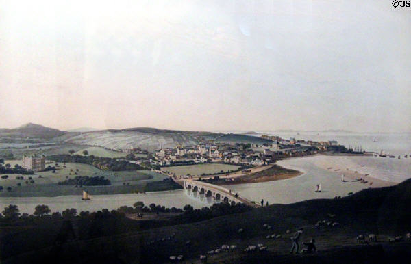 Town of Banff engraving (c1805) by John Clerk of Eldin after William Hay at Duff House. Banff, Scotland.