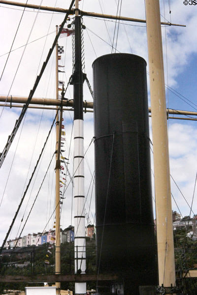 Smoke stack of SS Great Britain. Bristol, England.