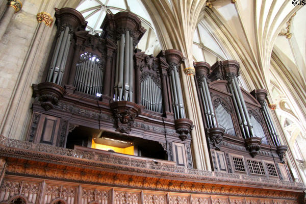 Organ at Bristol Cathedral. Bristol, England.