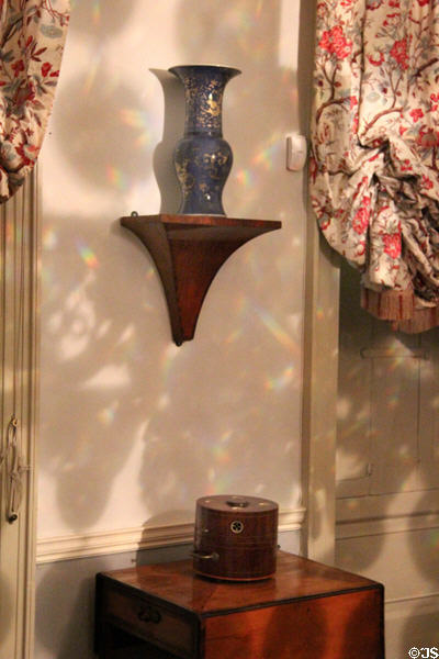 Wall shelf showcasing vase at Georgian House Museum. Bristol, England.