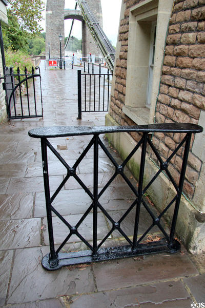 Original control gates for pedestrians at Clifton Suspension Bridge. Bristol, England.
