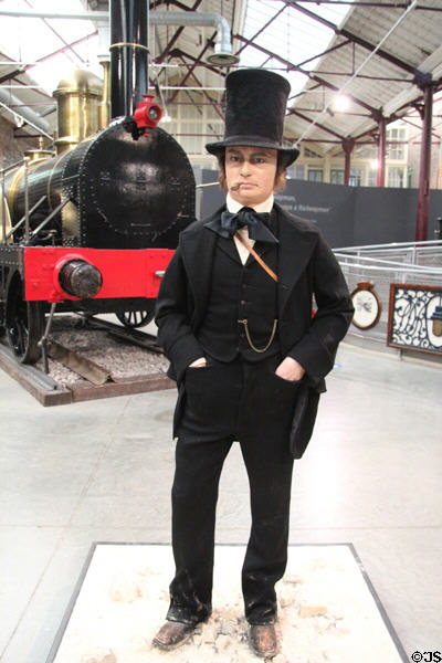Isambard Kingdom Brunel model of famous engineer who built the Great Western Railway, at STEAM Museum of Great Western Railway. Swindon, England.