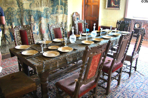 Dining room at Chastleton House. Moreton-in-Marsh, England.