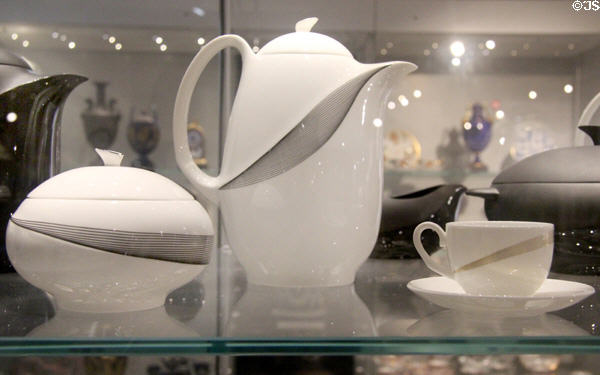 Wedgwood bone china Apollo coffee service (20thC) at World of Wedgwood. Barlaston, Stoke, England.