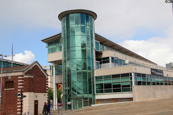 1 Lanyon Quay (2004) near Waterfront Hall. Belfast, Northern Ireland. Architect: WDR & RT Taggart.