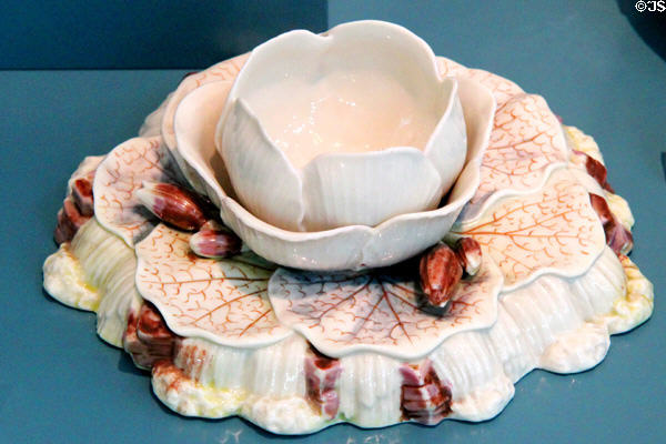 Porcelain water lily centerpiece (1863-90) by Belleek at Ulster Museum. Belfast, Northern Ireland.