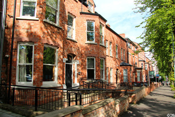 Queen's Quarter neighborhood streetscape. Belfast, Northern Ireland.