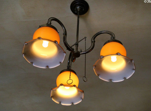 Pub interior gas lighting of J Reilly Publican/Grocer at Ulster American Folk Park. Omagh, Northern Ireland.