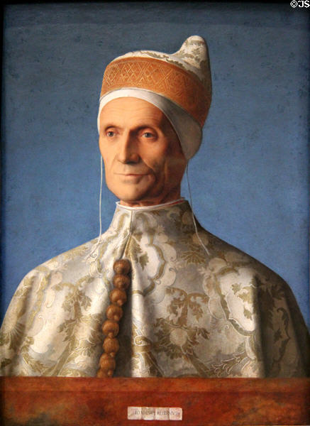 Venetian Doge Leonardo Loredan painting (1501-2) by Giovanni Bellini at National Gallery. London, United Kingdom.