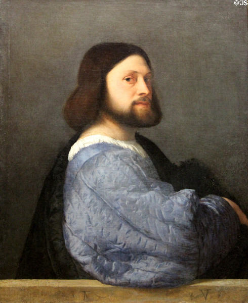 Venetian magistrate Gerolamo (?) Barbarigo portrait (c1510) by Titian at National Gallery. London, United Kingdom.