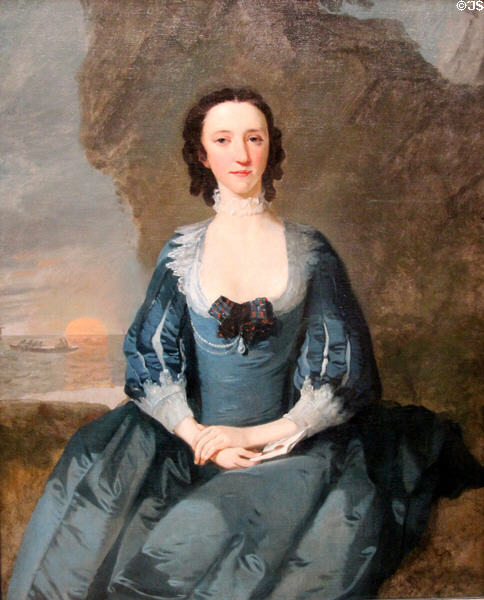 Flora MacDonald (who helped Bonnie Prince Charlie escape) portrait (1747) by Richard Wilson at National Portrait Gallery. London, United Kingdom.