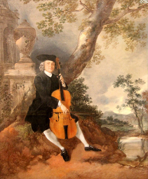 Rev. John Chafy Playing Violoncello painting (1750-2) by Thomas Gainsborough at Tate Britain. London, United Kingdom.