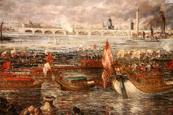 Detail of Opening of Waterloo Bridge on June 18, 1817 painting (1832) by John Constable at Tate Britain. London, United Kingdom.