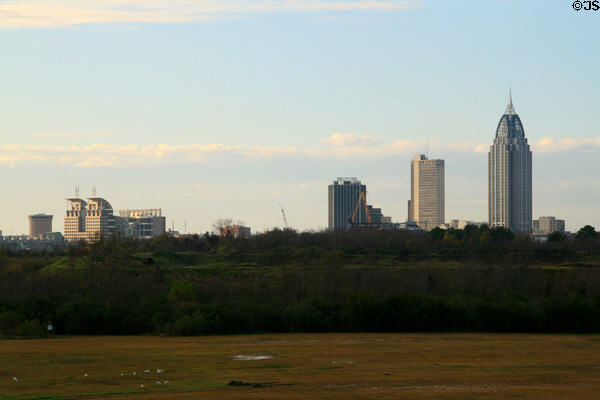Skyline of Mobile. Mobile, AL.