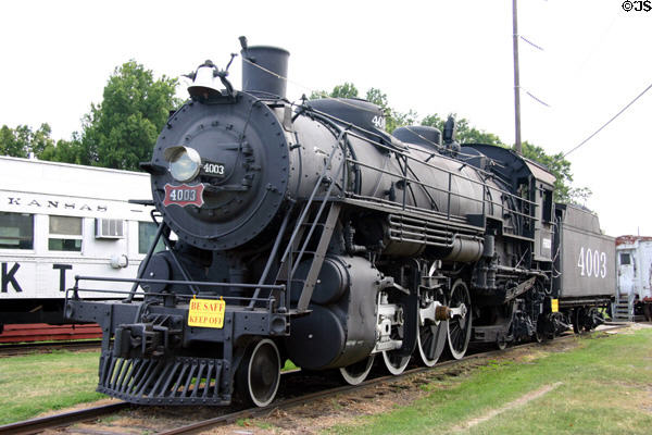 St Louis San Francisco (Frisco) Railway Steam Locomotive #4003 beside Fort Smith Trolley Museum. Fort Smith, AR. On National Register.