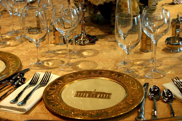 Clinton Presidential table setting at his Library. Little Rock, AR.