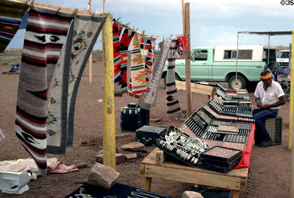 Native artist with rugs for sale. AZ.