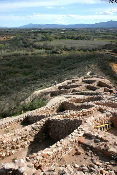 Stone Pueblo layout of Tuzigoot National Monument. AZ.