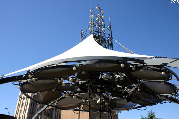 Sail roof details of stage in Patriot Square. Phoenix, AZ.