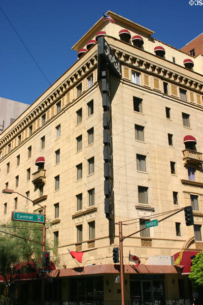 San Carlos Hotel (1927) (202 N Central). Phoenix, AZ. Style: Spanish Colonial. Architect: G. Whitecross Ritchie. On National Register.