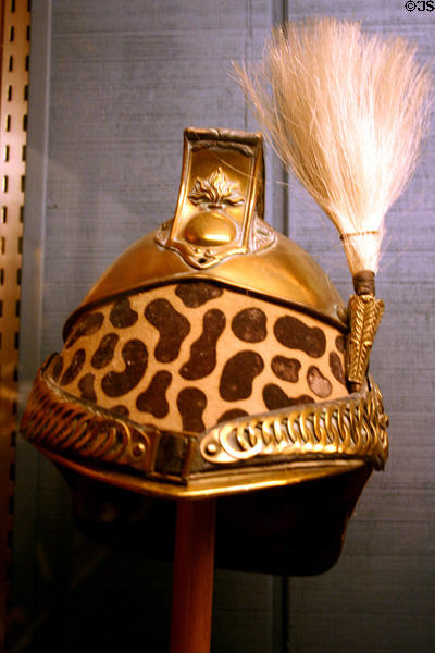 African fire helmet in Hall of Flame. Phoenix, AZ.