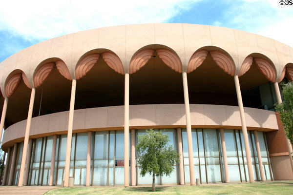 Grady Gammage Auditorium details of Frank Lloyd Wright's curtain-like arches, appropriate to a theater. Tempe, AZ.