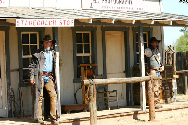 Desperados arrive in Pioneer Living History Museum. Phoenix, AZ.