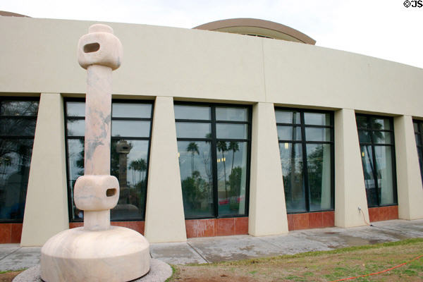 Civic Center Library with sculpture Allurement of a Journey (1980) by Kenji Umeda. Scottsdale, AZ.
