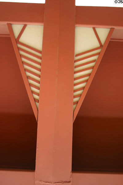 Built-in overhead lighting in living room at Taliesin West. Scottsdale, AZ.